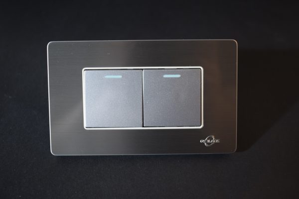 interruptor doble osblack plateado