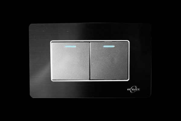 interruptor doble osblack plateado