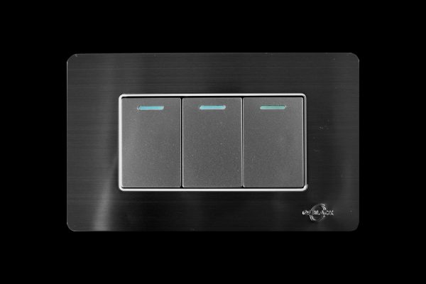 interruptor triple osblack plateado
